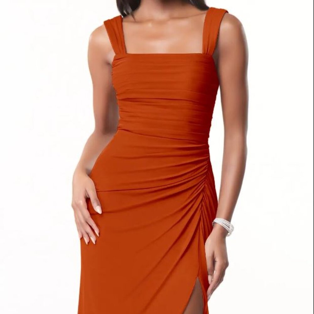 Azazie Rust Orange Wedding Dress